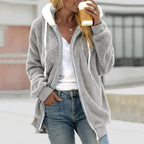 Veste Longue avec Capuche et Fermeture Ouverte pour Femme | Idéal pour Automne et Intérieur