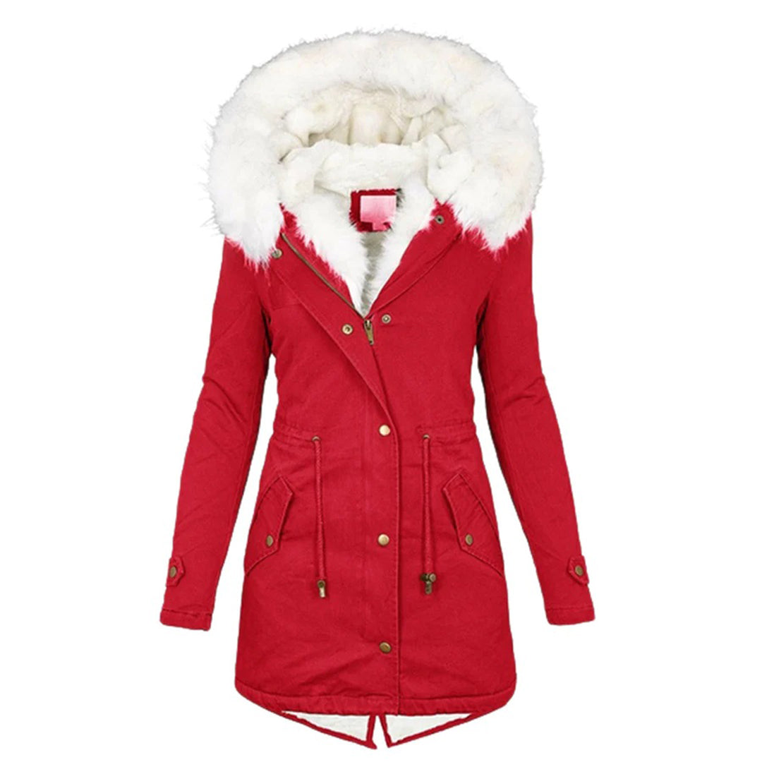 Manteau d’Hiver Long avec Capuche et Col en Fausse Fourrure pour Femme | Idéal par Temps Froid