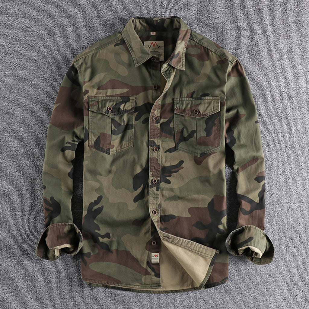 Chemise Slim Fit À Motif Camouflage Pour Homme | Idéal Pour Tenues Décontractées