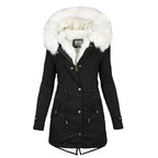 Manteau d’Hiver Long avec Capuche et Col en Fausse Fourrure pour Femme | Idéal par Temps Froid