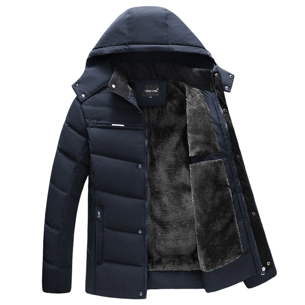 Manteau Long avec Capuche et Fermeture Zippée pour Hommes | Idéal pour l'Hiver
