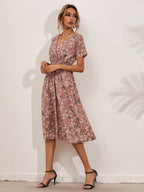 Robe à Fleurs avec Manches Bouffantes pour Femme | Idéale pour les Occasions Estivales