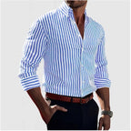 Chemise Rayée À Manches Longues avec Coupe Classique pour Homme | Idéale pour Le Bureau Ou Les Loisirs