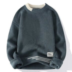 Pull En Maille À Col Rond Avec Détails Contrastés Pour Homme | Idéal Pour Le Quotidien Et Le Bureau