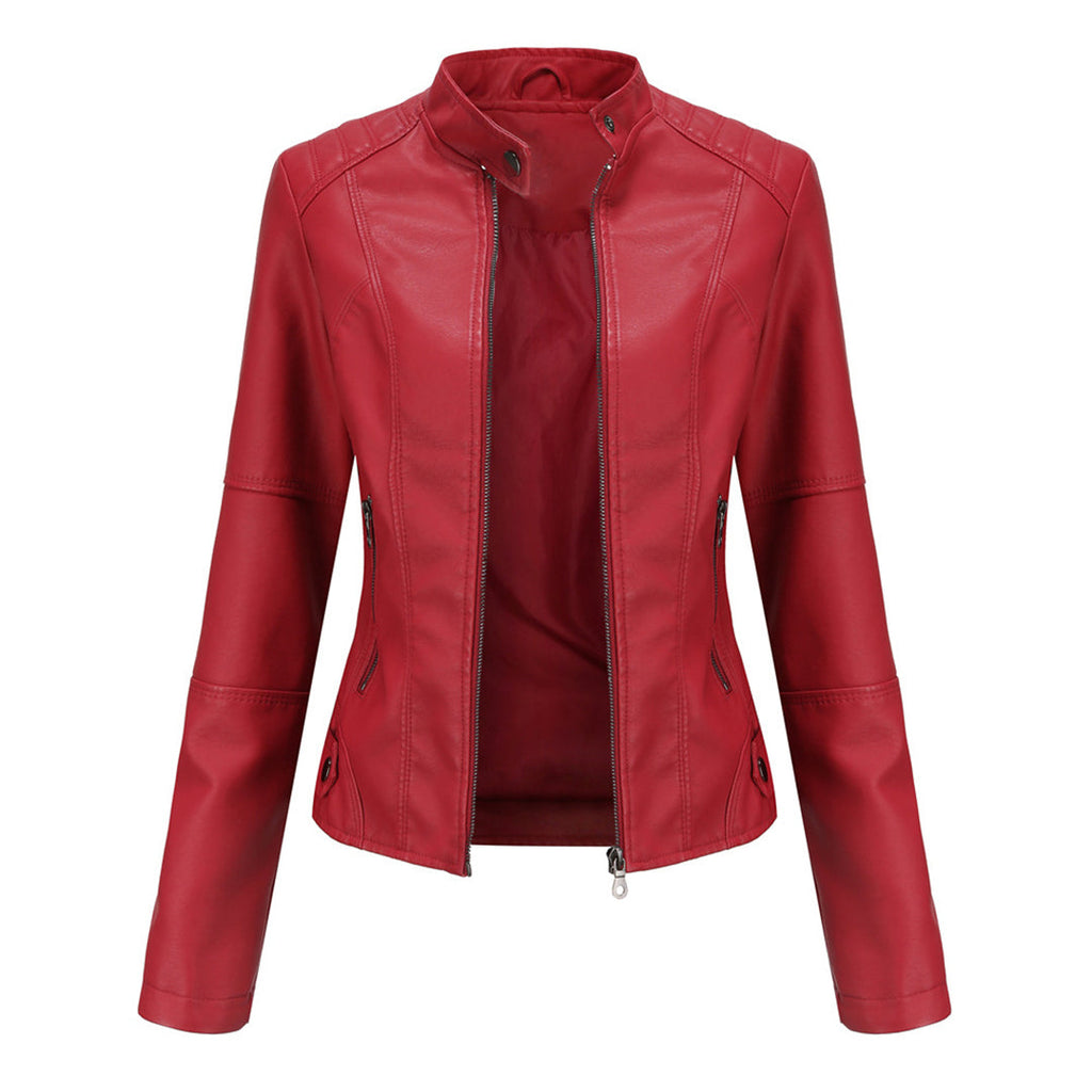 Veste Courte À Col Et Fermeture Zippée pour Femme | Idéale pour Mi-Saison