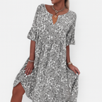 Robe Mi-Longue Avec Imprimé Floral Et Col En V Pour Femmes | Idéale Pour Les Journées D’été