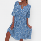 Robe Mi-Longue Avec Imprimé Floral Et Col En V Pour Femmes | Idéale Pour Les Journées D’été