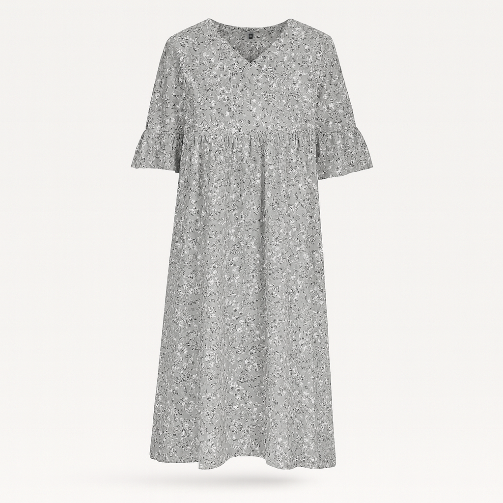 Robe Mi-Longue Avec Imprimé Floral Et Col En V Pour Femmes | Idéale Pour Les Journées D’été