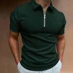 Polo à Fermeture Zippée avec Coupe Ajustée pour Homme | Idéal pour les Occasions Décontractées ou Habillées