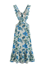 Robe Longue Avec Détails À Volants Et Motif Floral Pour Femme | Idéale Pour Le Jour Et La Soirée