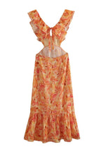 Robe Longue Avec Détails À Volants Et Motif Floral Pour Femme | Idéale Pour Le Jour Et La Soirée