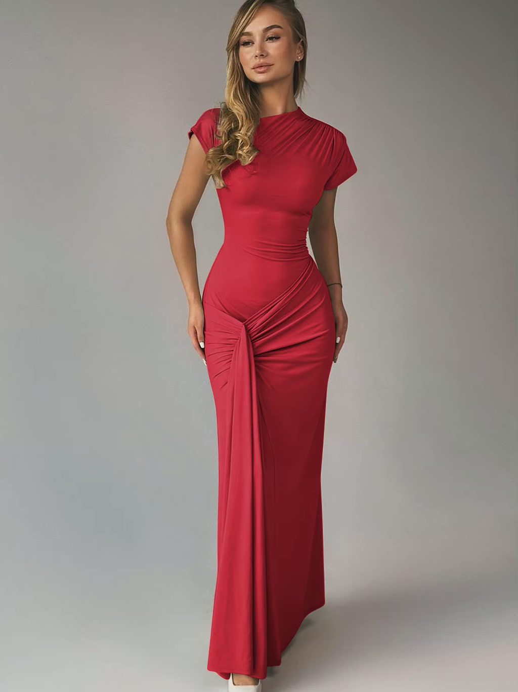 Robe Maxi Avec Encolure Asymétrique Et Dos À Lacets Pour Femme | Idéale Pour Les Événements Et Soirées