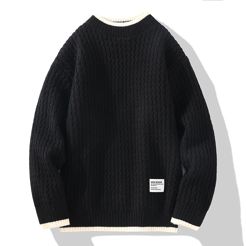 Pull Structuré pour Homme avec Détails Contrastants | Idéal pour l’Hiver