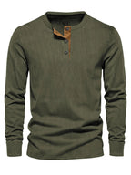 Chemise À Manches Longues Avec Col Henley Pour Homme | Idéal Pour Usage Quotidien
