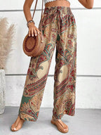 Pantalon Large Avec Motif Paisley Pour Femmes | Idéal Pour Usage Quotidien Et Temps Chaud