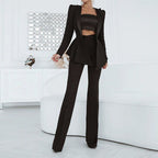 Ensemble Deux Pièces Avec Blazer Et Pantalon Taille Haute Pour Femmes | Idéal Pour Un Usage Quotidien