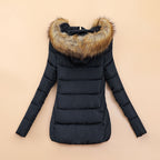 Veste Matelassée à Capuche avec Bordure Imitation Fourrure pour Femmes | Idéale pour la Saison Froide