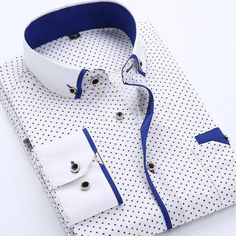 Chemise À Manches Longues Avec Col Classique Pour Homme | Idéale Pour Bureau Et Sorties