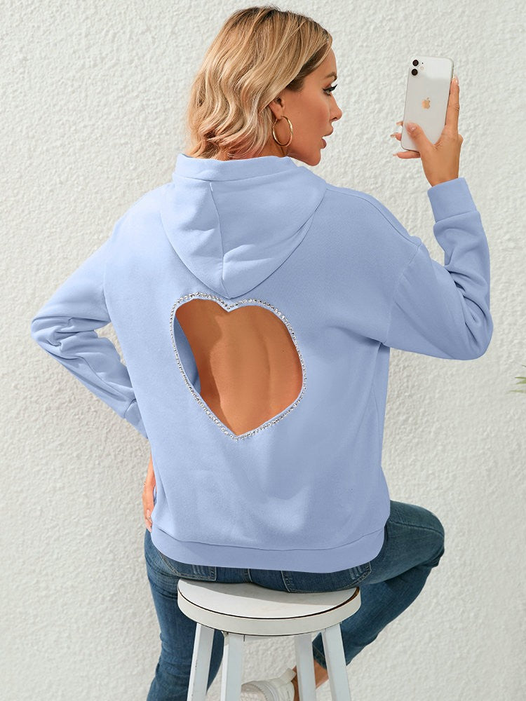 Sweat À Capuche avec Détail En Forme De Cœur Et Manches Longues pour Femme | Idéal pour Les Tenues Décontractées