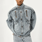 Veste En Jean À Coupe Ajustée Pour Hommes | Idéale Pour Usage Quotidien