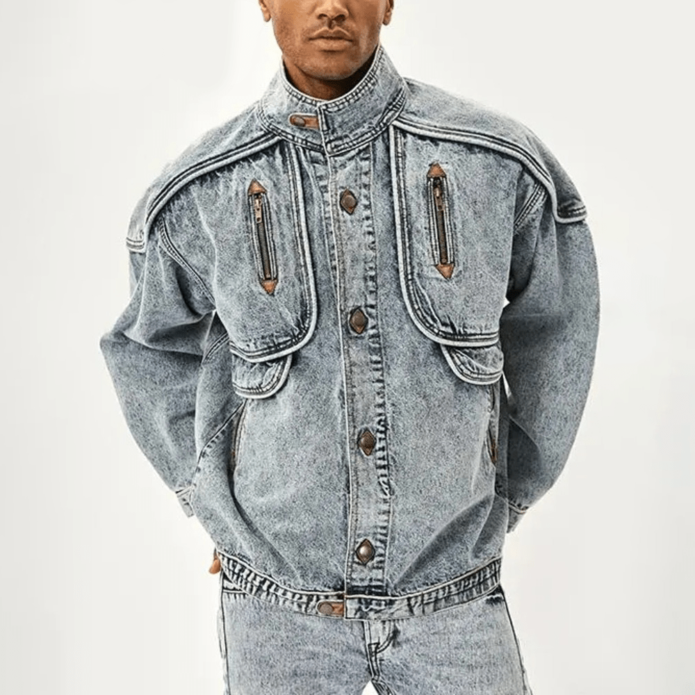 Veste En Jean À Coupe Ajustée Pour Hommes | Idéale Pour Usage Quotidien
