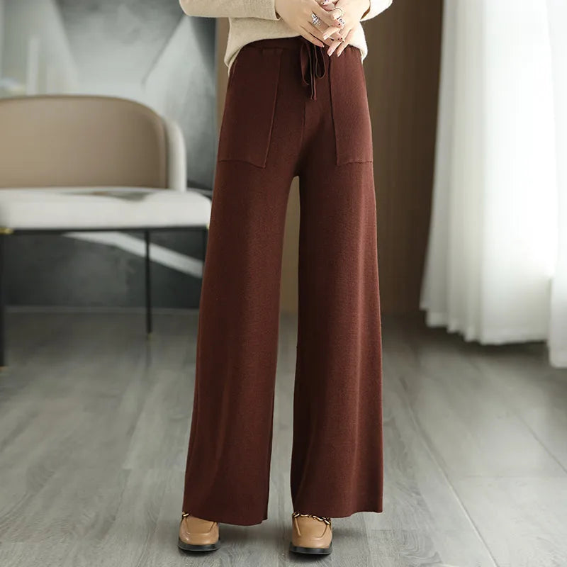 Pantalon Large En Maille Avec Coupe Fluide Pour Femmes | Idéal Pour Usage Quotidien Et Occasions Diverses