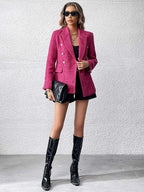 Blazer Mi-Long Avec Col Tailleur Pour Femme | Idéal Pour Travail Et Sorties