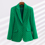 Blazer À Carreaux Avec Coupe Ajustée Pour Femme | Idéal Pour Les Occasions Quotidiennes