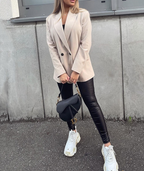 Blazer Croisé Avec Col À Revers Pour Femme | Idéal Pour Le Travail Ou Les Occasions Décontractées