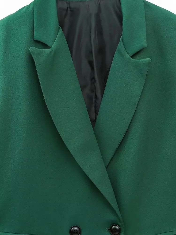 Blazer Croisé Avec Col À Revers Pour Femme | Idéal Pour Le Travail Ou Les Occasions Décontractées
