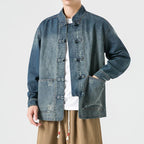 Chemise Boutonnée avec Col Mandarine et Poches Frontales pour Homme | Idéale pour Tenues Quotidiennes