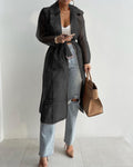 Trench-Coat Transparent avec Ceinture Ajustable pour Femmes | Ideal for Mi-Saison et Usage Quotidien