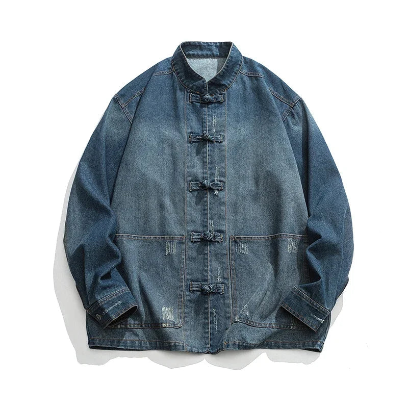 Chemise Boutonnée avec Col Mandarine et Poches Frontales pour Homme | Idéale pour Tenues Quotidiennes