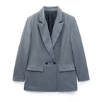 Blazer Croisé Avec Col À Revers Pour Femme | Idéal Pour Le Travail Ou Les Occasions Décontractées