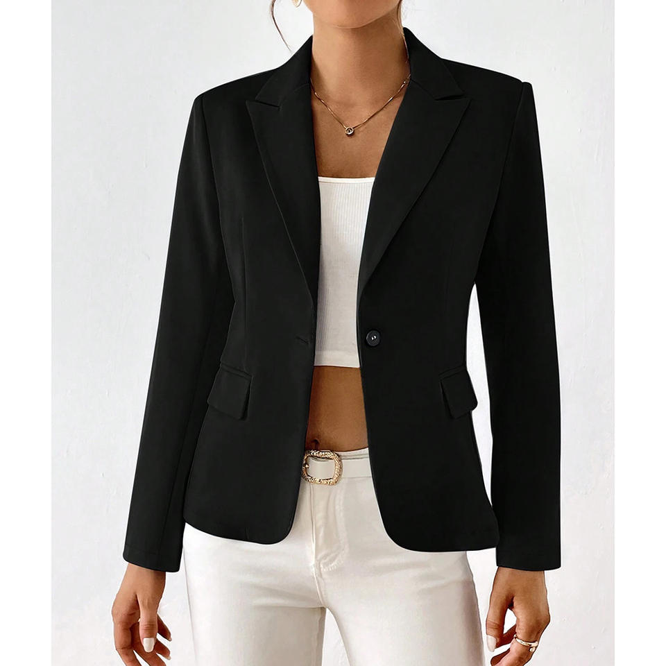 Blazer À Bouton Unique Avec Coupe Structurée Pour Femmes | Idéal Pour Le Travail Et Les Occasions Décontractées