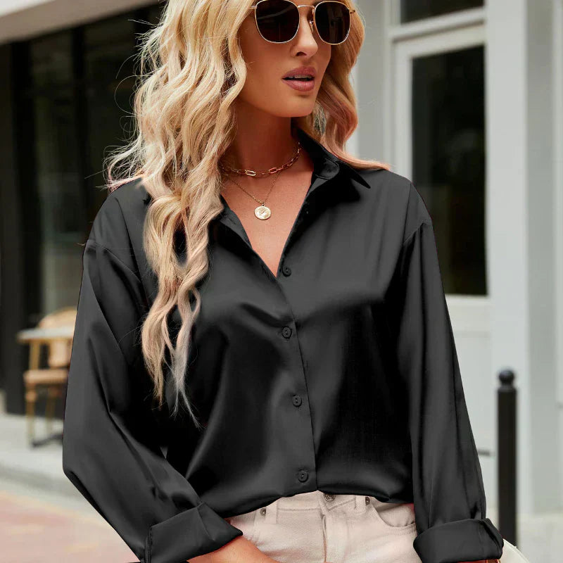 Blouse À Manches Longues Avec Coupe Fluide Pour Femme | Idéal Pour Le Bureau Et Les Sorties