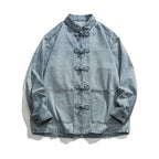Chemise Boutonnée avec Col Mandarine et Poches Frontales pour Homme | Idéale pour Tenues Quotidiennes
