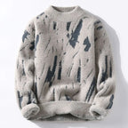 Pull pour Homme avec Motif Abstrait et Col Rond | Idéal pour l’Hiver