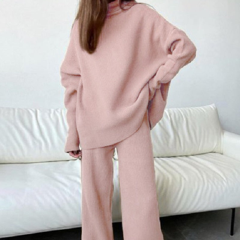 Ensemble Deux Pièces Oversize en Maille Pour Femmes | Idéal Pour Usage Quotidien