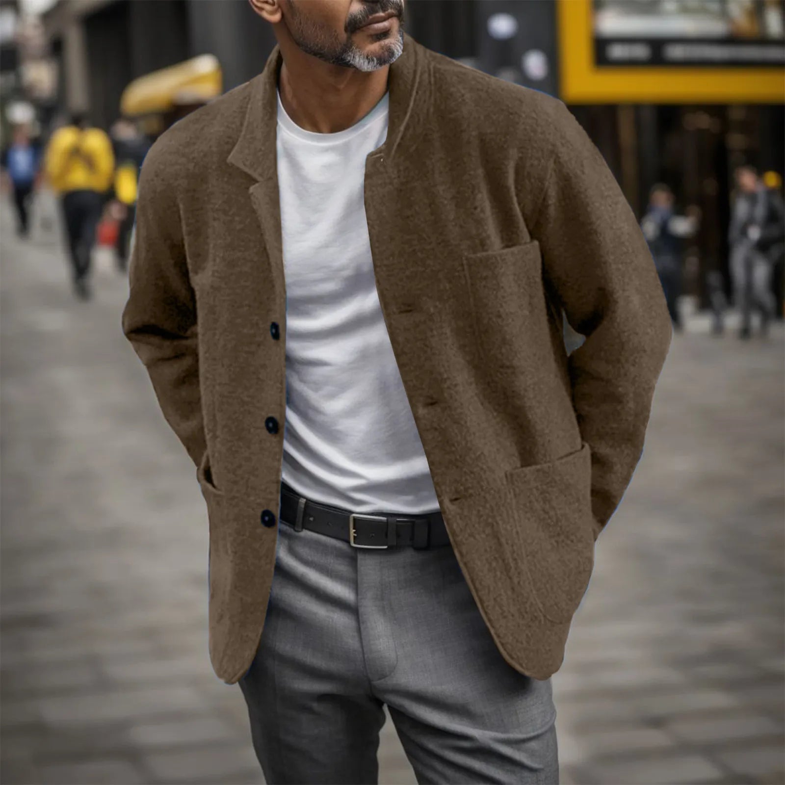 Veste À Fermeture Boutonnée Avec Coupe Fluide Pour Hommes | Idéale Pour Mi-Saison