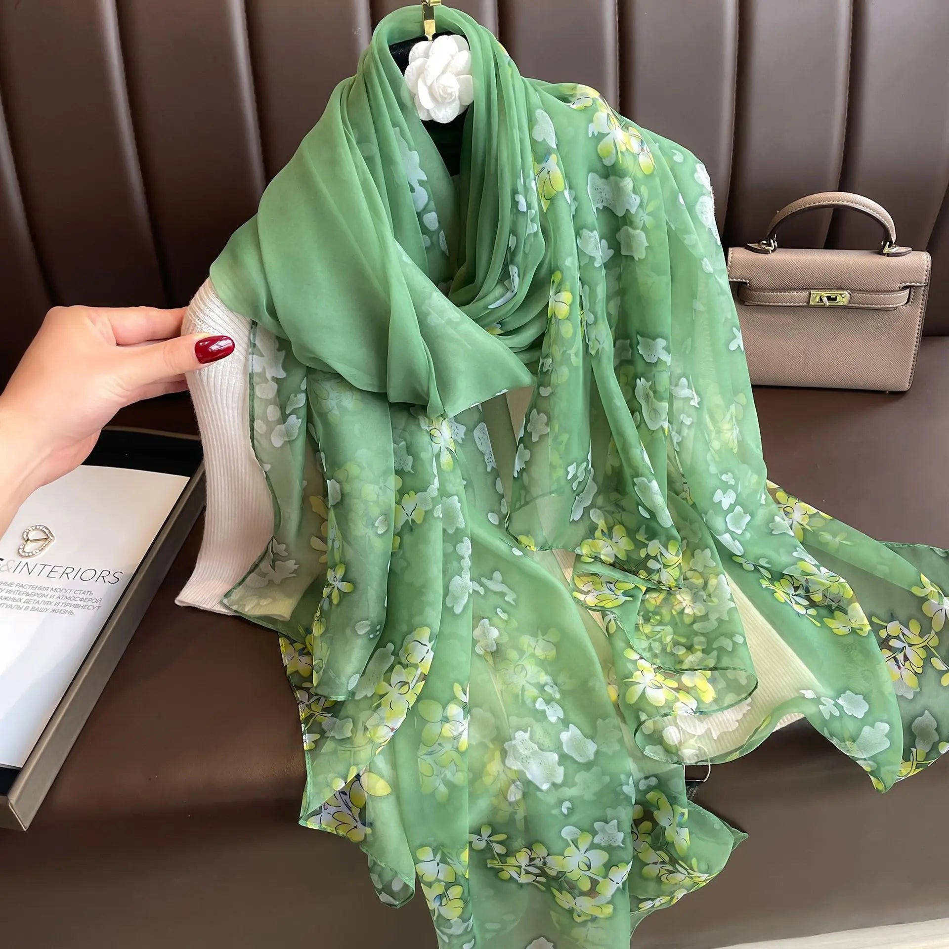 Écharpe Légère À Motif Paysage Pour Femmes | Idéale Pour Le Printemps Et L’Été
