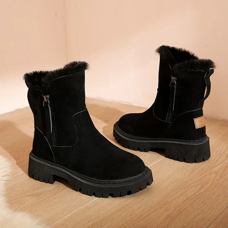 Bottes de Neige Montantes avec Semelle Structurée pour Femmes | Idéal pour l’Hiver