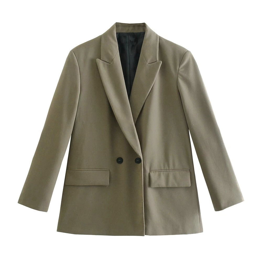 Blazer Croisé Avec Col À Revers Pour Femme | Idéal Pour Le Travail Ou Les Occasions Décontractées