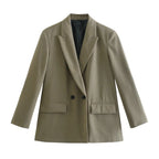 Blazer Croisé Avec Col À Revers Pour Femme | Idéal Pour Le Travail Ou Les Occasions Décontractées