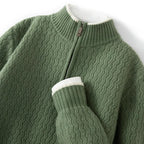 Pull En Maille Avec Col Demi-Zip Et Détails Côtelés En Zigzag Pour Homme | Idéal Pour La Superposition Quotidienne