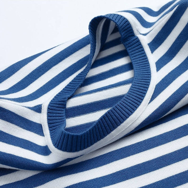 Pull À Rayures Avec Col Rond Et Coupe Légèrement Ample Pour Femmes | Idéal Pour Tenues Quotidiennes