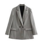 Blazer Croisé Avec Col À Revers Pour Femme | Idéal Pour Le Travail Ou Les Occasions Décontractées
