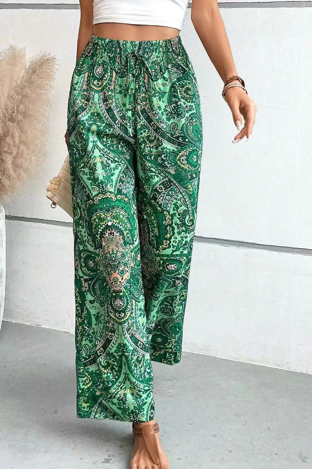 Pantalon Large Avec Motif Paisley Pour Femmes | Idéal Pour Usage Quotidien Et Temps Chaud