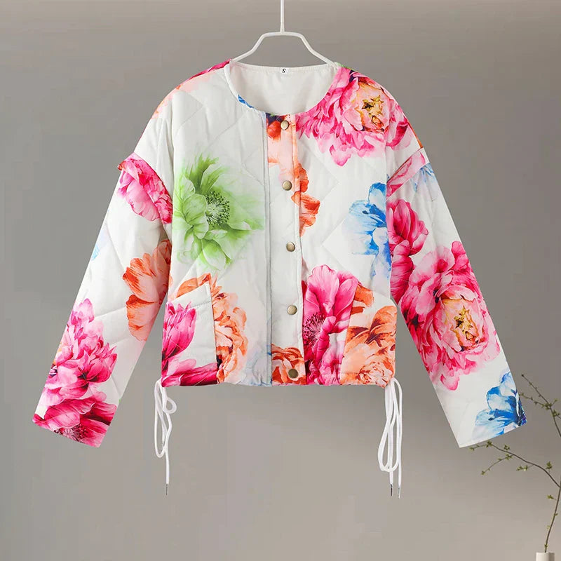 Veste Matelassée À Imprimé Floral pour Femme | Idéale pour La Mi-Saison