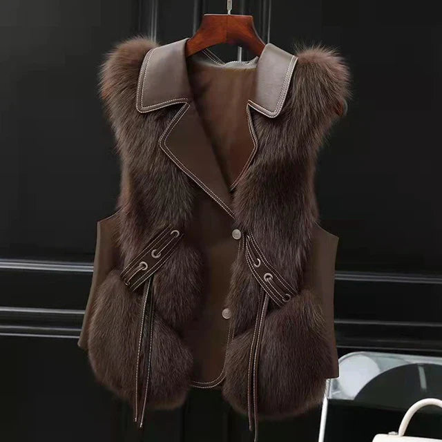 Gilet Sans Manches à Col Revers pour Femme | Idéal pour la Saison Froide